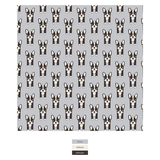 Fluffle Throw Blanket with Embroidery in Dove Bulldogs