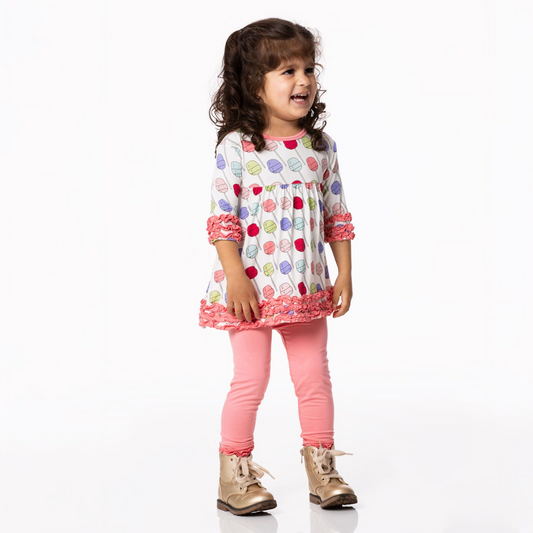 Kickee Pants Long Sleeve Babydoll Outfit Set: Lula's Lollipops
