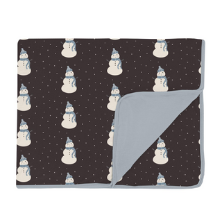 Bamboo Print Toddler Blanket: Midnight Snowman