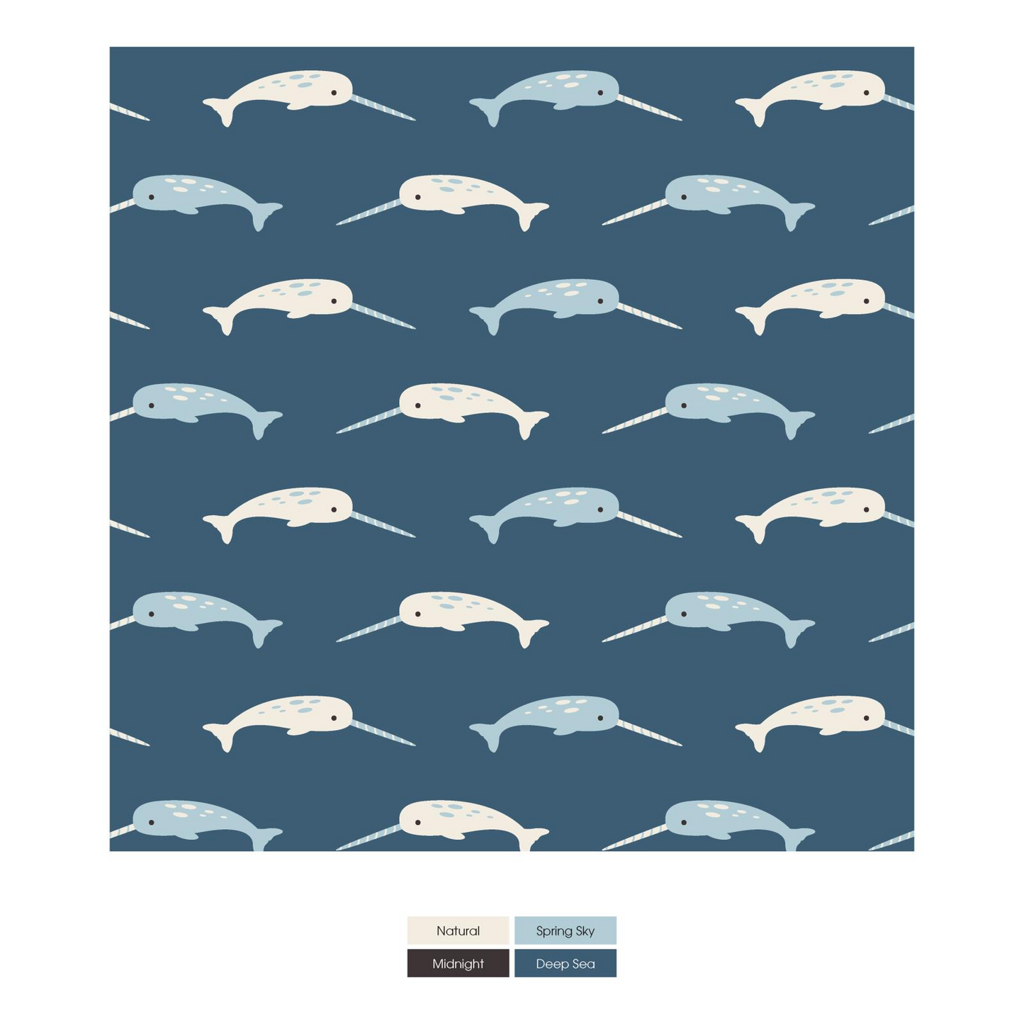 Kickee Pants Print Toddler Blanket: Deep Sea Narwhal