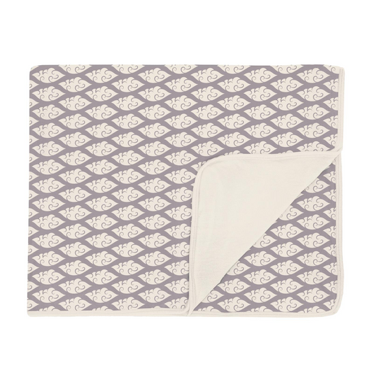 Bamboo Print Toddler Blanket: Feather Cloudy Sea