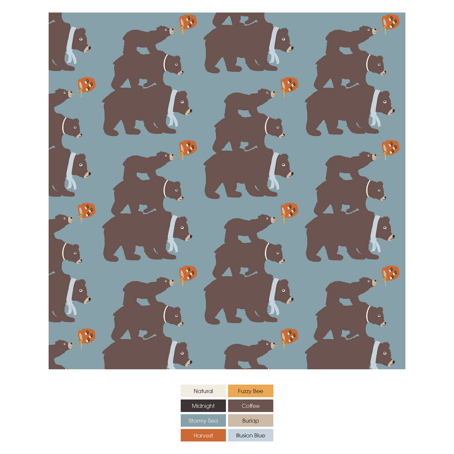 Kickee Pants Print Toddler Blanket: Stormy Sea Three Naughty Bears