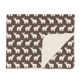 Print Toddler Blanket in Coffee Polar Bears