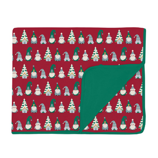 Print Toddler Blanket in Crimson Gnomes