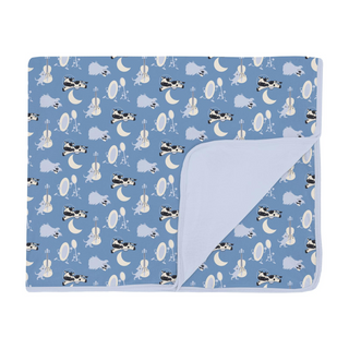 Bamboo Print Toddler Blanket: Dream Blue Hey Diddle Diddle