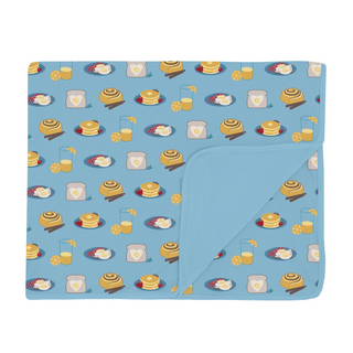 Print Toddler Blanket Seaside Blue Breakfast in Bed