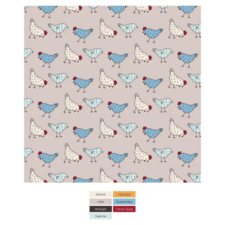 Print Toddler Blanket Seaside Blue Gingham/Latte Chicken