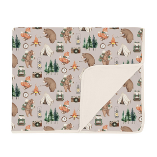 Toddler Blanket Latte Camping Animals