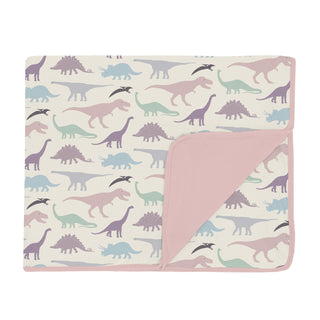 Toddler Blanket in Lavender Dino Museum