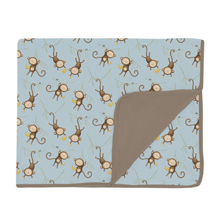 Toddler Blanket in Spring Sky Monkeys & Bananas