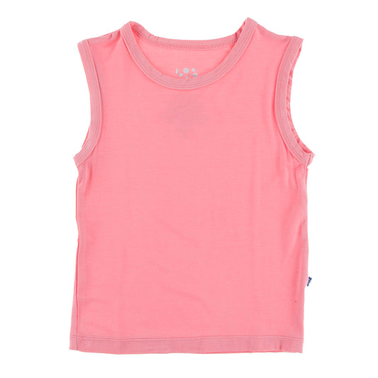 Solid Tailored Fit Tank in Strawberry