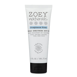 Zoey Naturals SPF 50+ Sheer Finish Mineral Sunscreen 3 oz