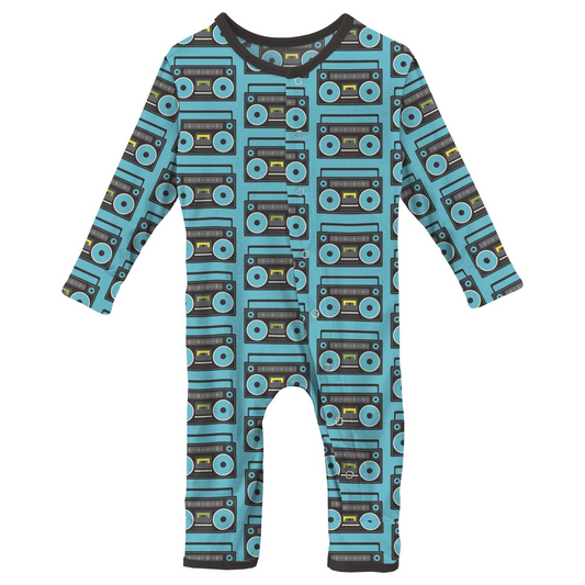Kickee Pants Print Coverall with Snaps: Confetti Boombox