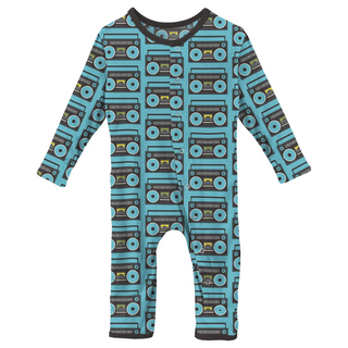 Print Coverall with Snaps: Confetti Boombox