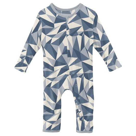 Kickee Pants Print Coverall with Snaps: Winter Ice