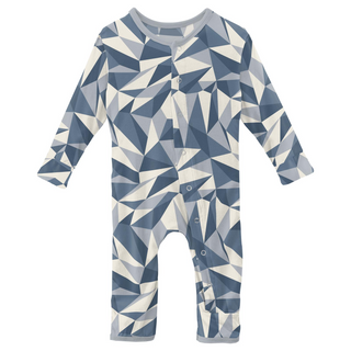 Print Coverall with Snaps: Winter Ice