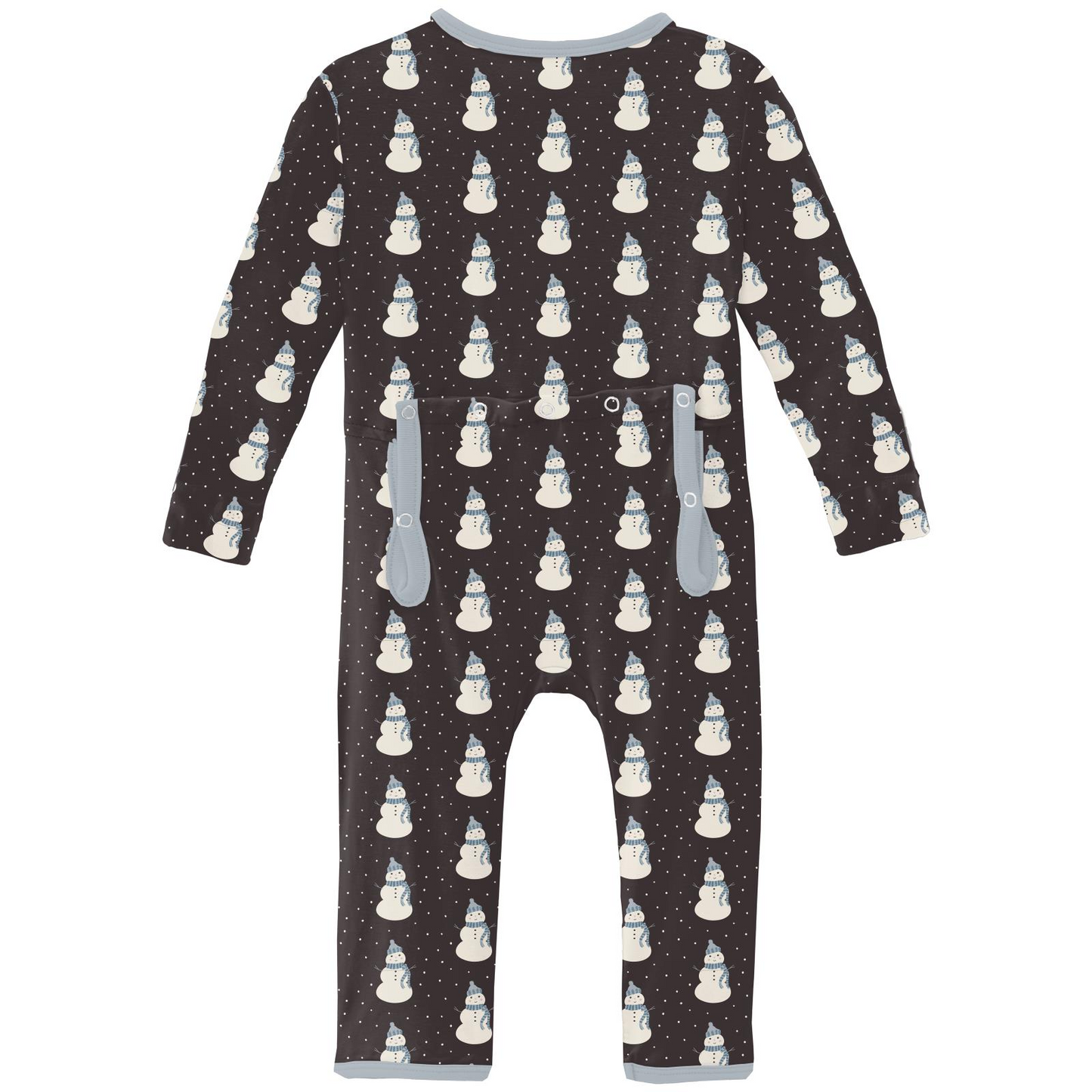 Kickee Pants Print Coverall with Snaps: Midnight Tiny Snowman