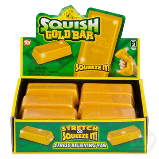 Gold Bar Squishy Stress Toy – Soft Stretchy Sensory Fidget for Anxiety Relief, Focus & Calm | Realistic Gold Brick Squeeze Toy
