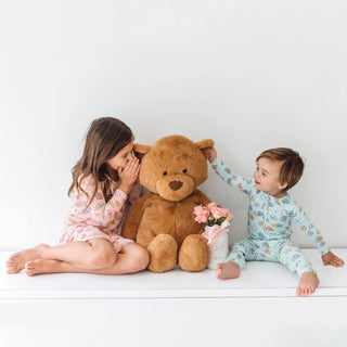 Bamboo Convertible Footie Candy Hearts Blue