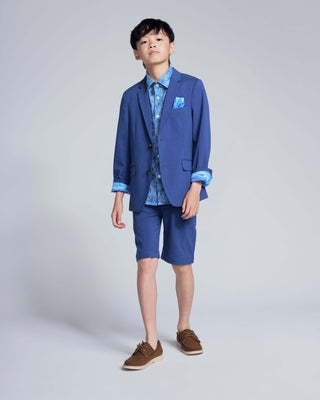 Canopy Blue Trouser Shorts – Boys Dress Shorts for Weddings, Easter & Special Occasions