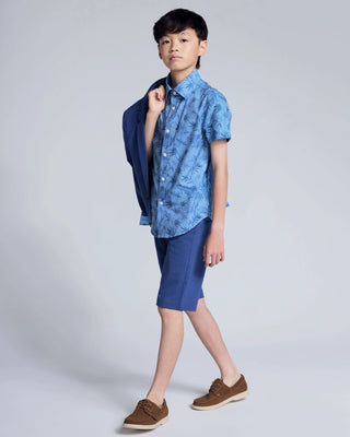 Canopy Blue Trouser Shorts – Boys Dress Shorts for Weddings, Easter & Special Occasions