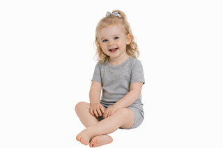 Bamboo Two Piece Short Sleeve & Shorts Pajama Set in Heathered Gray