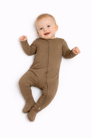 Bamboo Convertible Sleeper with Two-Way Zipper in Mossy Gold