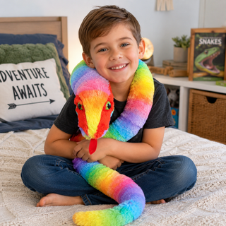 Wild Republic 54-Inch Rainboa Plush Snake – Giant Stuffed Snake Toy for Kids, Animal Lovers & Imaginative Play