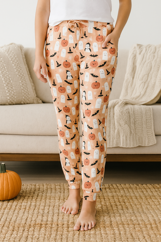 Boo-Tastic Glow-in-the-Dark Halloween Bamboo Relaxed Lounge Pajama Pants