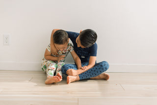 Short Sleeve Pajama Set in Natural Grazing Cows