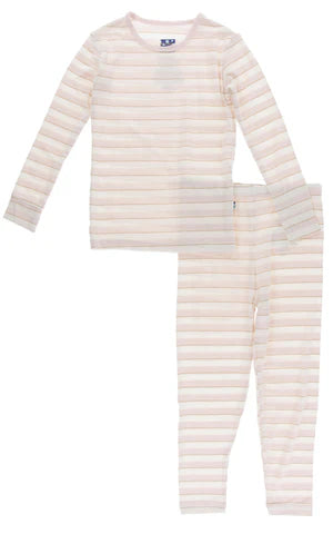 Print Long Sleeve Pajama Set: Everyday Hero Sweet Stripe