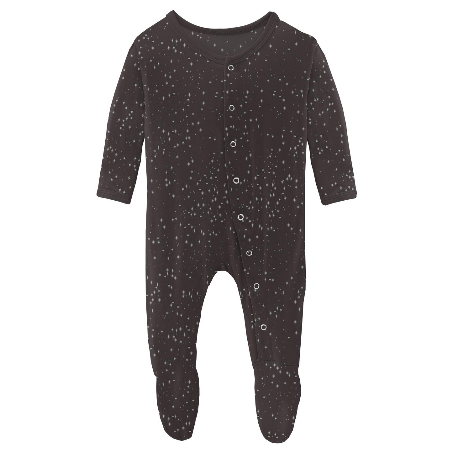 Kickee Pants Print Footie with Snaps: Midnight Foil Constellations