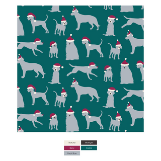 Print Footie with Snaps: Cedar Santa Dogs