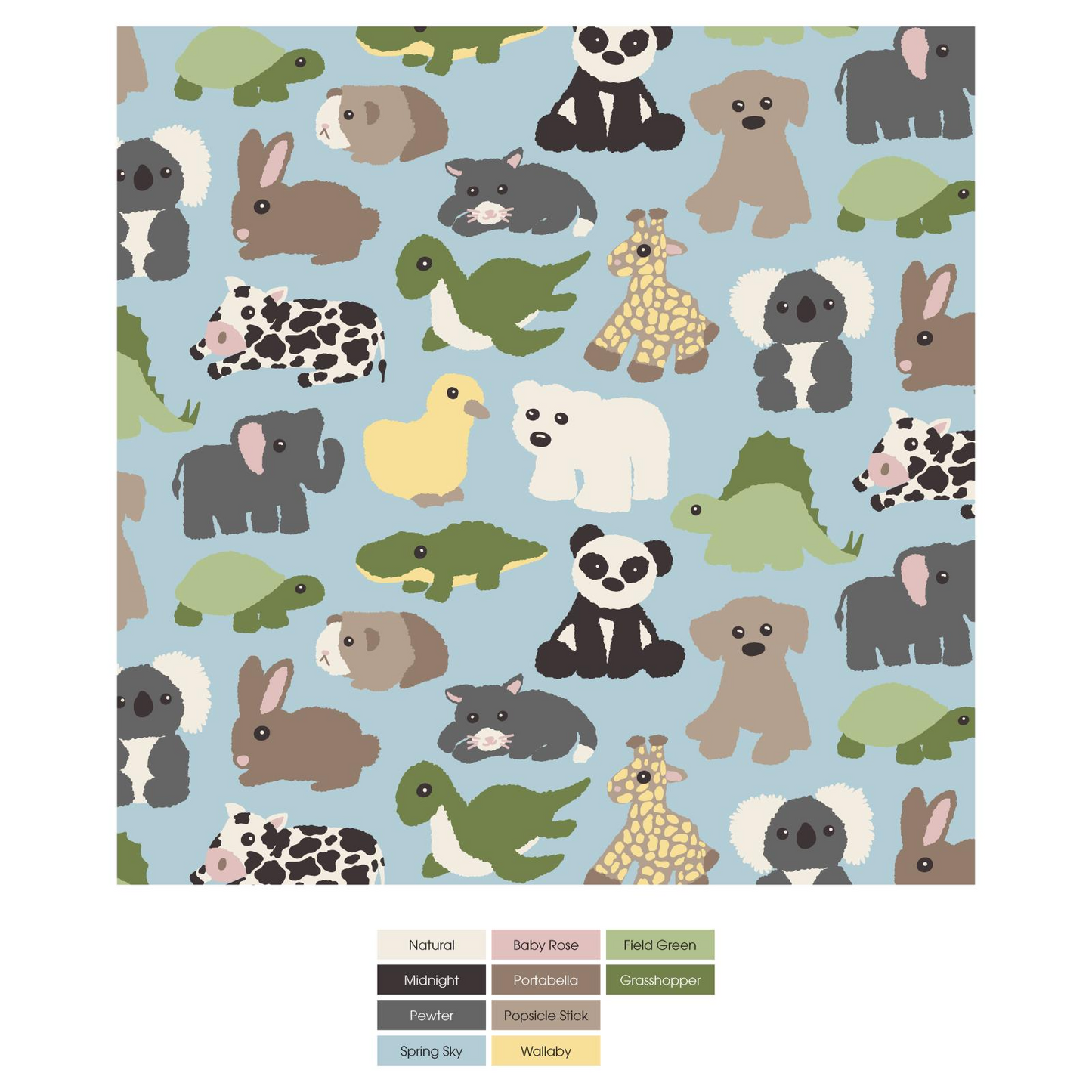 Kickee Pants Print Footie with Snaps: Spring Sky Too Many Stuffies