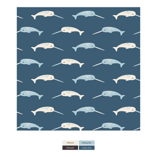 Print Footie with Snaps: Deep Sea Narwhal