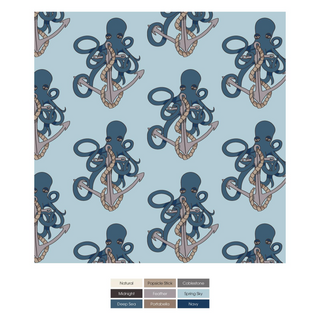 Print Footie with Snaps: Spring Sky Octopus Anchor