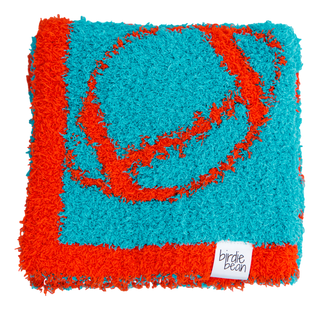 Football Stroller Blanket- Aqua & Orange