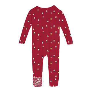 Convertible Coverall in Crimson Holiday Lights