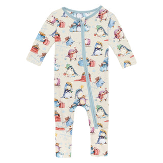 Convertible Coverall in Natural Silly Penguins