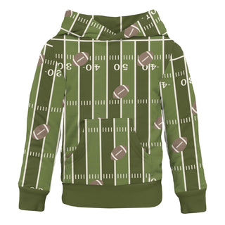 Fleece Kangaroo Pocket Pullover in Pesto Football