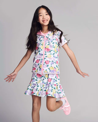 Floral Garden Flare Skort – Girls Floral Skirt with Built-In Shorts
