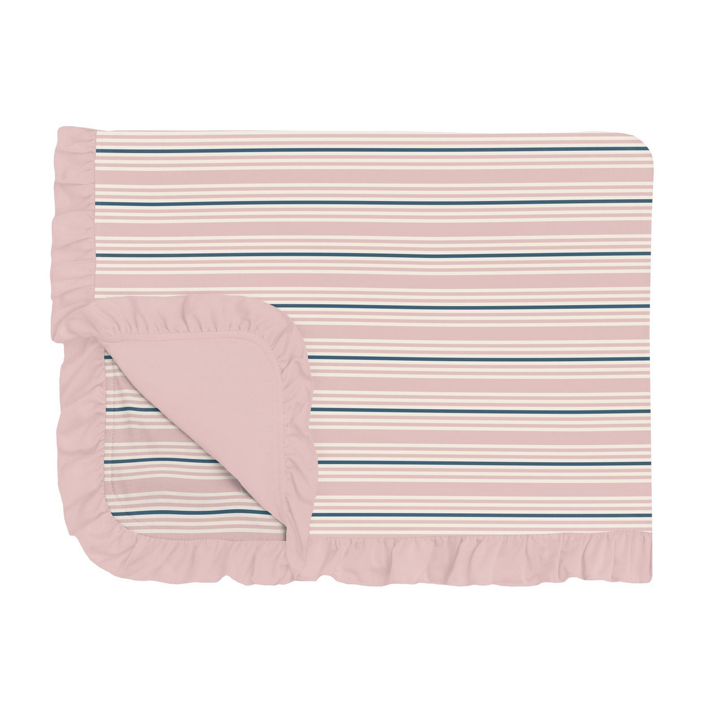 Kickee Pants Print Ruffle Toddler Blanket: Flotsam Stripe