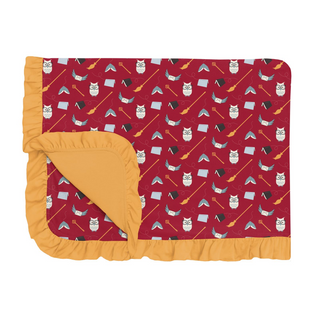 Print Ruffle Toddler Blanket: Crimson Magical World