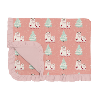 Print Ruffle Toddler Blanket in Blush Yeti