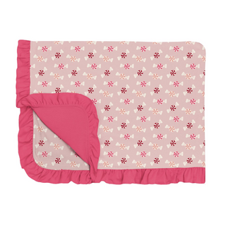 Ruffle Toddler Blanket in Baby Rose Peppermints