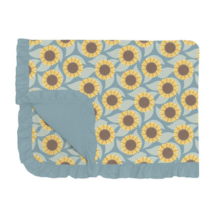 Ruffle Toddler Blanket in Stormy Sea Sunflower