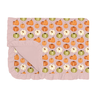 Ruffle Toddler Blanket in Baby Rose Pumpkin Patch