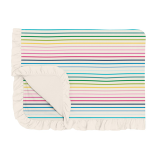 Ruffle Toddler Blanket Happy Stripe