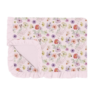 Print Ruffle Toddler Blanket Shrinking Violet Pressed Flowers