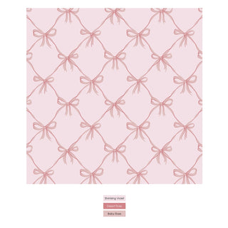 Double Layer Throw Blanket in Shrinking Violet Bow Lattice